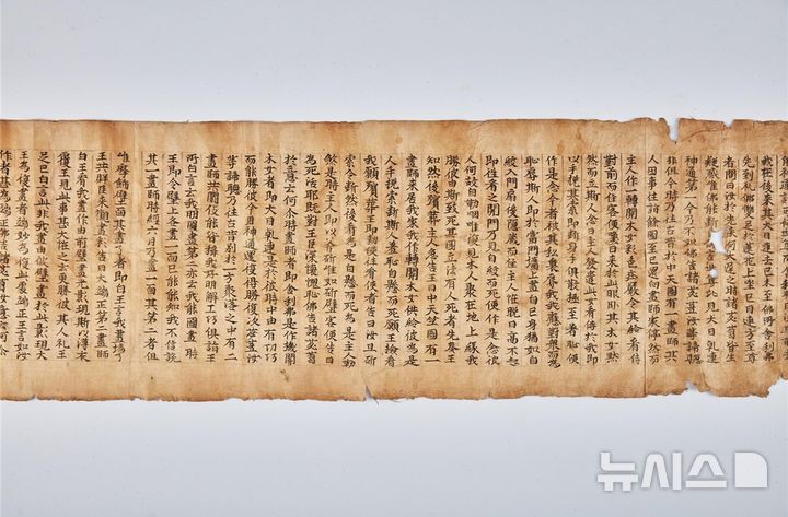 [강진=뉴시스]근본설일체유부비나야약사 권 제16 모습.