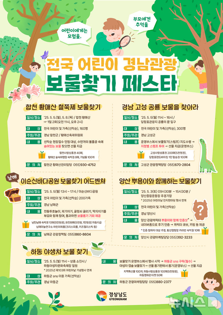 [창원=뉴시스]전국 어린이 경남관광 보물찾기 페스타 포스터.(자료=경남도 제공) 2025.04.25. photo@newsis.com