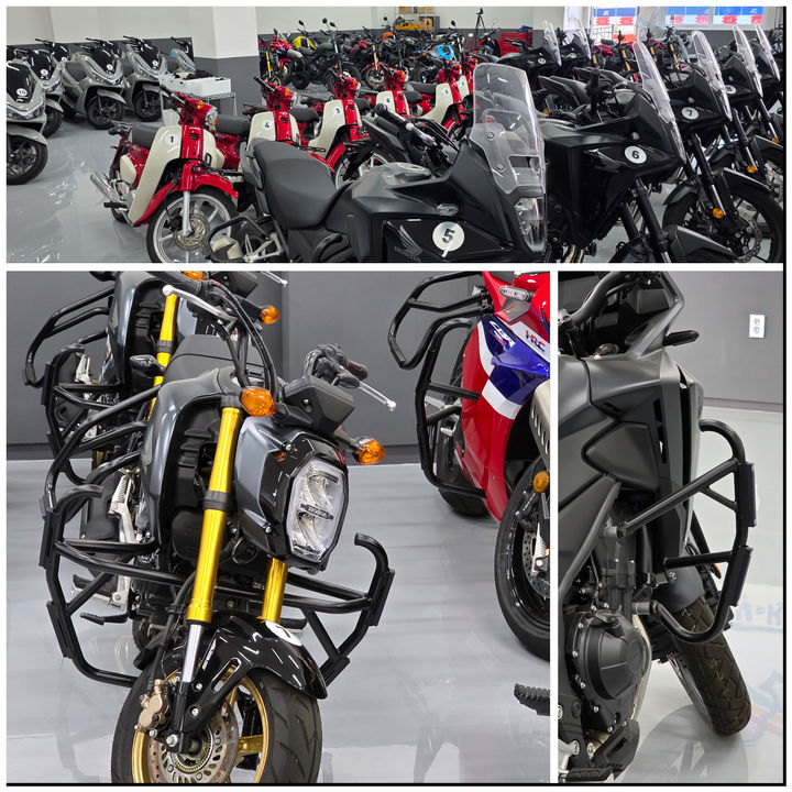 [이천=뉴시스] 박현준 기자 = 24일 혼다 에듀케이션 내 도열되어 있는 교육용 이륜차. 측면에 범퍼가 설치되어 있어 옆으로 넘어지더라도 손상이 가지 않는다. 2025.4.24 parkhj@newsis.com *재판매 및 DB 금지