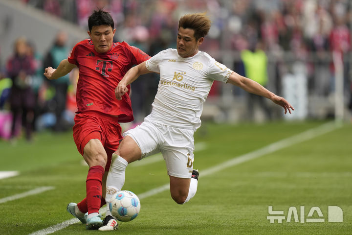 [뮌헨=AP/뉴시스] 독일 프로축구 분데스리가 바이에른 뮌헨의 김민재. 2025. 4. 26.