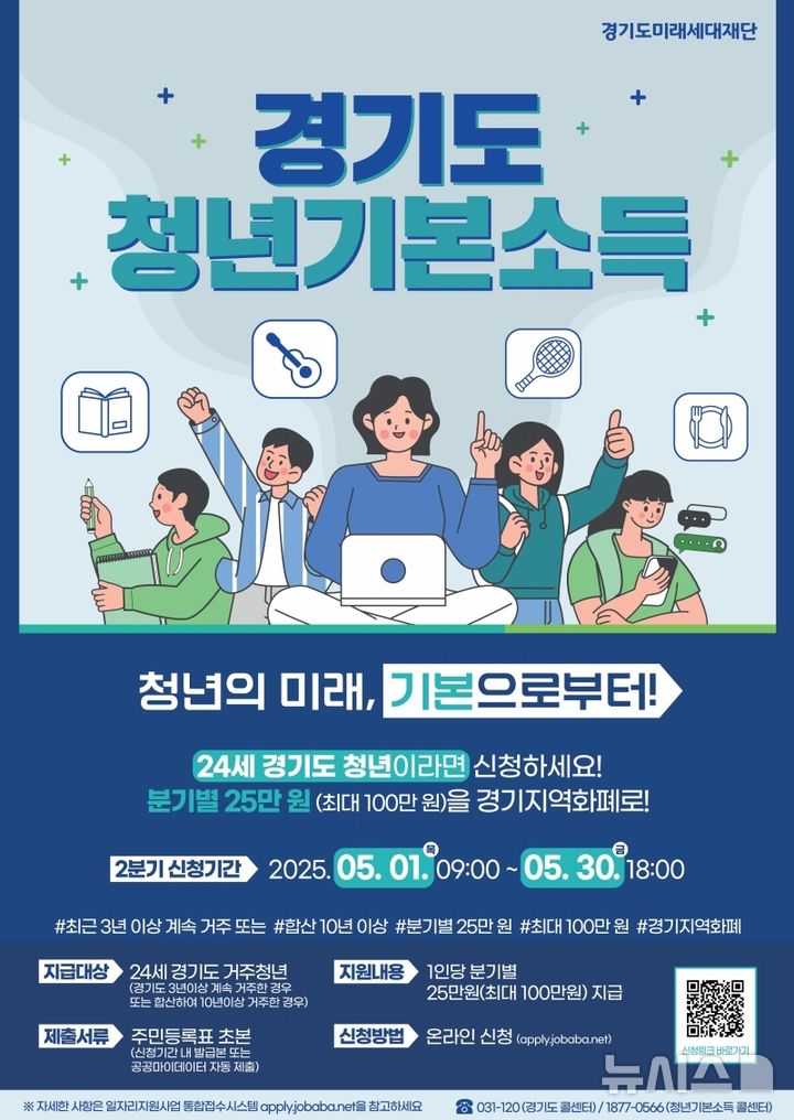 [의왕=뉴시스] 청년기본소득 2분기(4~6월) 포스터. (사진=의왕시 제공) 2025.04.28. photo@newsis.com