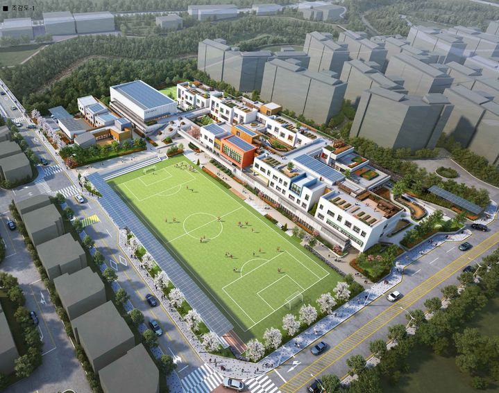 [제주=뉴시스] (가칭)아라월평초·중학교 조감도. (사진=제주도교육청 제공) 2025.04.29. photo@newsis.com *재판매 및 DB 금지