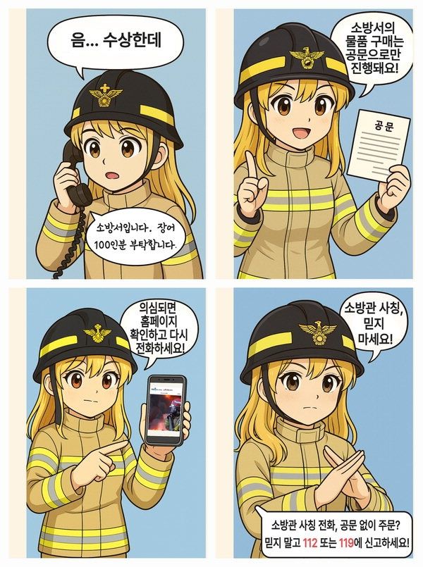 [당진=뉴시스] 소방기관 사칭 사기 관련 피해예방 홍보물. (사진=당진소방서 제공) 2025.04.29. photo@newsis.com *재판매 및 DB 금지