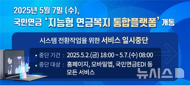 [전주=뉴시스]윤난슬 기자 = 국민연금공단은 다음 달 7일 '지능형 연금복지 통합플랫폼 시스템'을 개통한다고 29일 밝혔다.(사진=국민연금공단 제공)
