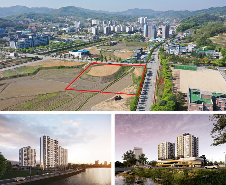 [임실=뉴시스] 임실군이 계획 중인 임실읍 반할주택 예정지(위)와 관촌·오수 반할주택 조감도. *재판매 및 DB 금지