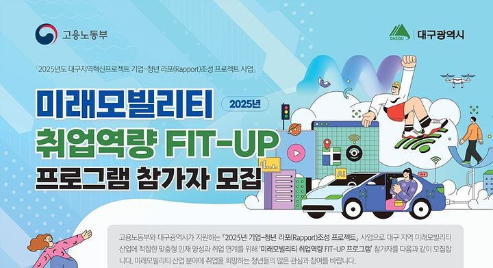 [대구=뉴시스]대구시 ‘미래모빌리티 취업역량 FIT-UP 프로그램’ 참가자 모집 홍보포스터(사진=대구시 제공) 2025.04.29 photo@newsis.com *재판매 및 DB 금지