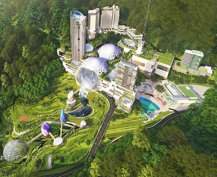 오는 2035년까지 강원랜드에 설치될 강원랜드 랜드마크 존 예상 조감도. 높이 100m가 넘는 초대형 ‘하이원 그랜드 돔’이 핵심시설이다.(사진=강원랜드 제공) *재판매 및 DB 금지