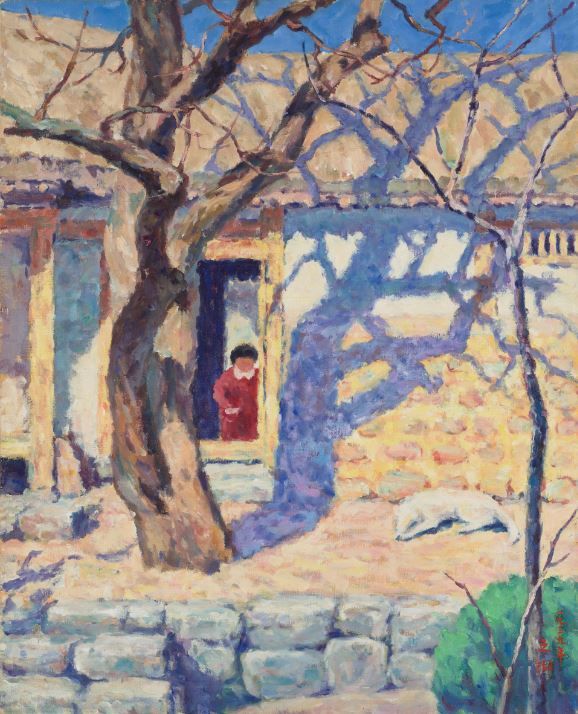 오지호, 〈남향집〉, 1939, 캔버스에 유화 물감, 80×65cm, 국립현대미술관 소장._ *재판매 및 DB 금지