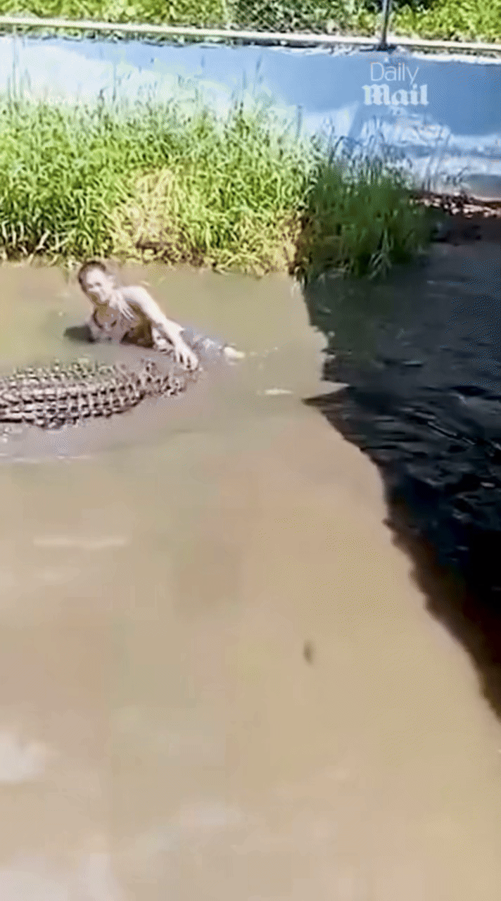 [서울=뉴시스] 필리핀에서 관광객이 셀카를 찍기 위해 악어 우리 안으로 들어갔다가 악어에게 습격당해 크게 다치는 사건이 발생했다.(사진=데일리메일) *재판매 및 DB 금지 *재판매 및 DB 금지