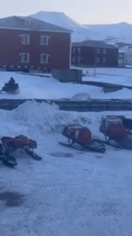 [서울=뉴시스] 노르웨이 스발바르 제도에서 한 남성이 북극곰의 먹이가 되는 것을 간신히 피하는 장면이 목격됐다. (사진=뉴욕포스트) *재판매 및 DB 금지