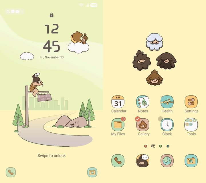 [대구=뉴시스] 대구시 달서구는 대구‧경북 지방자치단체 최초로 지역 대표 캐릭터 '이만옹 3대'를 활용한 스마트폰 테마를 제작‧배포했다. (사진=대구시 달서구 제공) 2025.04.30. photo@newsis.com *재판매 및 DB 금지