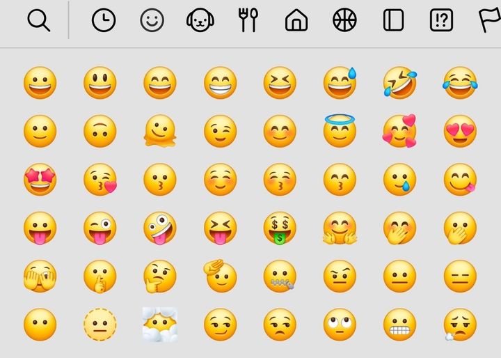 [서울=뉴시스] 사람들이 자주 사용하는 이모티콘의 모습이다 (사진=갤럭시 휴대폰 화면 캡쳐) 2025.04.30. photo@newsis.com *재판매 및 DB 금지