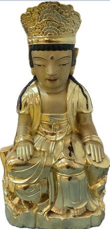 [울산=뉴시스] 울산시는 ‘보덕사 석조관음보살좌상’과 ‘울무룡사 대방광원각수다라요의경’ 등 총 2건의 문화유산을 ‘울산광역시 유형 문화유산’으로 지정한다고 1일 밝혔다. 사진은 보더사 석조관음보살좌상. (사진= 울산시 제공) 2025.05.01.photo@newsis.com *재판매 및 DB 금지