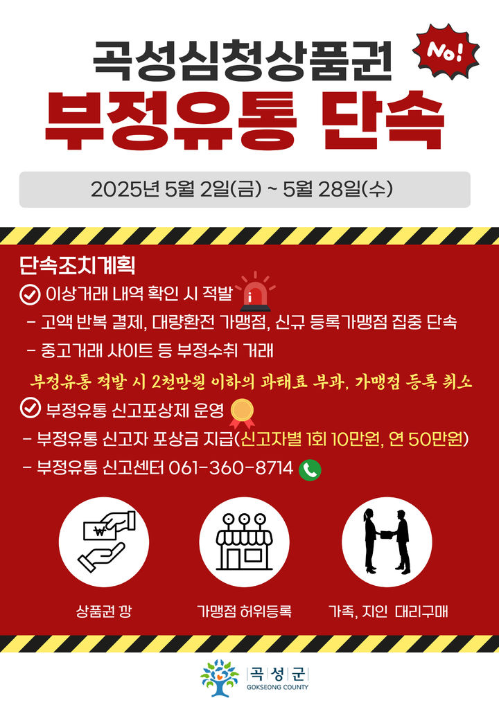 [곡성=뉴시스] 전남 곡성군 지역사랑상품권 부정유통 집중 단속. (사진=곡성군청 제공). photo@newsis.com *재판매 및 DB 금지