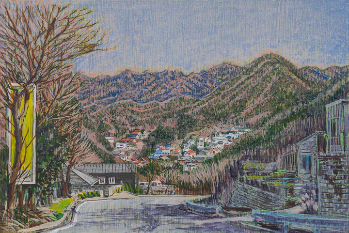 민정기 〈벗고개〉2024 Oil on canvas 61 x 90.3 cm Courtesy of the artist and Kukje Gallery 사진: 전병철 이미지 제공: 국제갤러리 *재판매 및 DB 금지