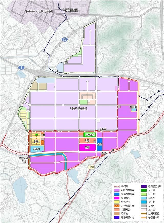 나주 에너지국가산단 토지이용계획. (그림=전남도 제공) *재판매 및 DB 금지