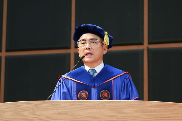 [대전=뉴시스] 목원대 개교 71주년 기념예배에서 기념사하는 이희학 총장. (사진=목원대 제공) *재판매 및 DB 금지