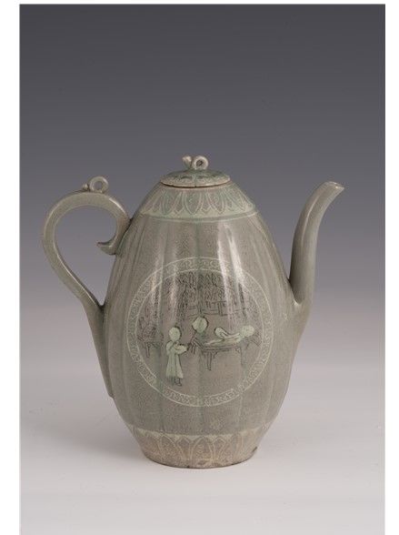  청자상감인물문과형주자. 고려시대, 23.5×4.7×8.5㎝ *재판매 및 DB 금지