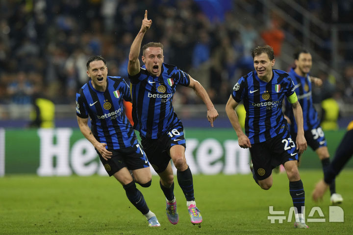 [밀라노=AP/뉴시스] 이탈리아 프로축구 세리에A 인터밀란의 다비데 프라테시. 2025.05.06.