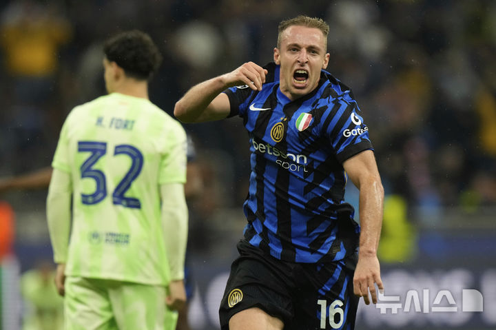 [밀라노=AP/뉴시스] 이탈리아 프로축구 세리에A 인터밀란의 다비데 프라테시. 2025.05.06.