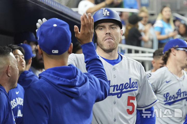 [로스앤젤레스=AP/뉴시스] 메이저리그(MLB) LA 다저스의 프레디 프리먼. 2025.05.06