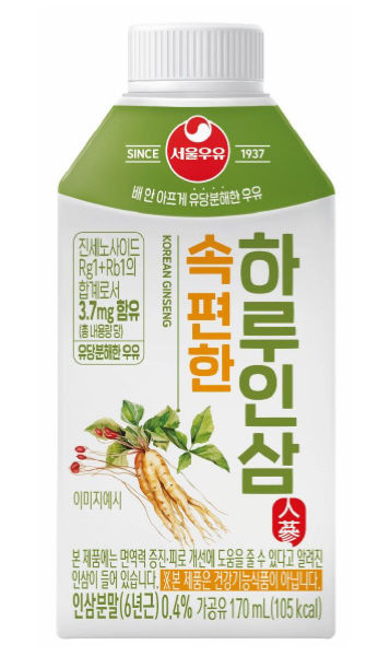 서울우유협동조합 신제품 '속편한 하루인삼'(사진=서울우유협동조합 제공) *재판매 및 DB 금지