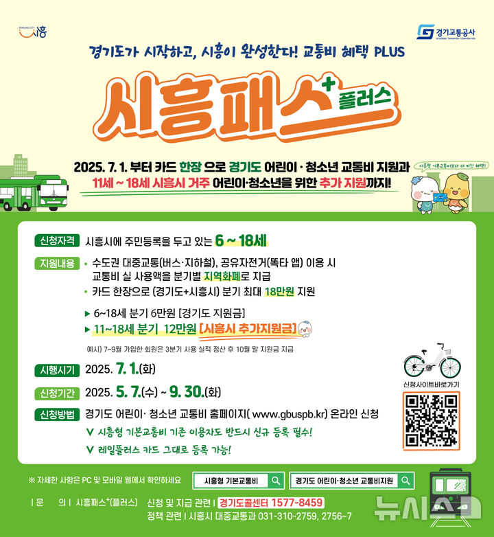 [시흥=뉴시스] '시흥패스 플러스' 운영 안내문. (안내문=시흥시 제공).2025.05.07.photo@newsis.com