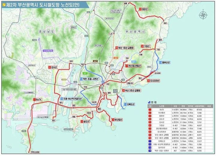 [부산=뉴시스] 제2차 부산시 도시철도망 구축계획(안). (사진=부산시 제공) 2025.05.07. photo@newsis.com *재판매 및 DB 금지