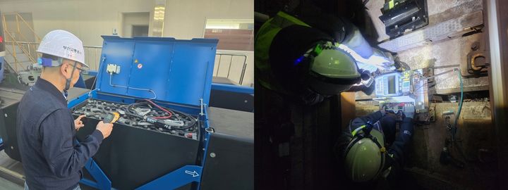 [부산=뉴시스] 부산교통공사 합동점검반이 도시철도 설비를 점검하고 있다. (사진=부산교통공사 제공) 2025.05.07. photo@newsis.com *재판매 및 DB 금지