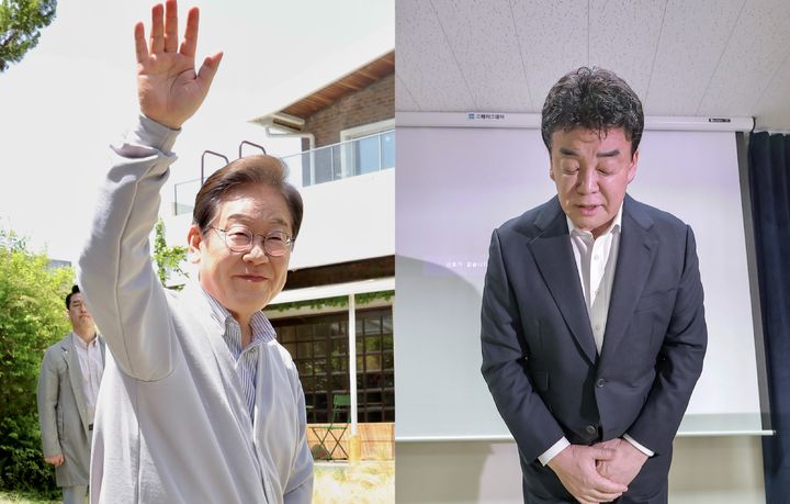 [서울=뉴시스] 이재명 더불어민주당 대선 후보(왼쪽)와 백종원 더본코리아 대표(오른쪽). (출처=뉴시스DB) 2025.05.07. photo@newsis.com *재판매 및 DB 금지