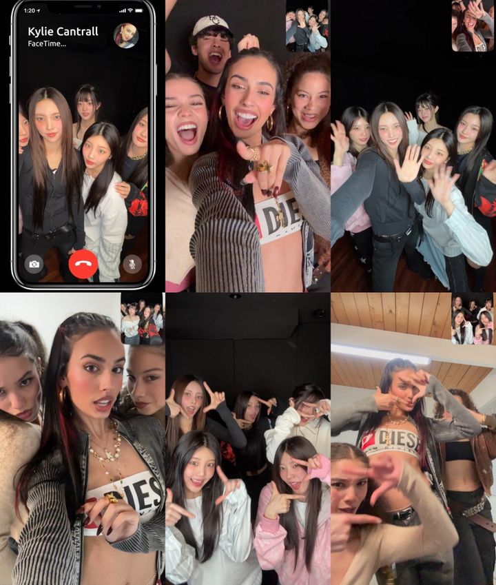 [서울=뉴시스] 아일릿, 카일리 캔트럴. (사진 = 카일리 캔트럴 'See U Tonight(feat. YUNAH & MINJU of ILLIT)' 뮤직비디오 캡처) 2025.05.07. photo@newsis.com *재판매 및 DB 금지