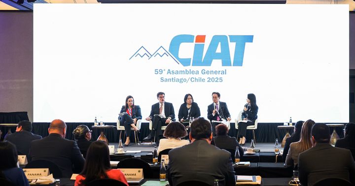 강민수 국세청장이 지난 6일부터 8일까지 칠레 산티아고에서 열린 제59회 범미주 국세청장회의(CIAT)에서 패널 토론에 참여하고 있다.(사진 : 국세청 제공) 2025.5.8. *재판매 및 DB 금지