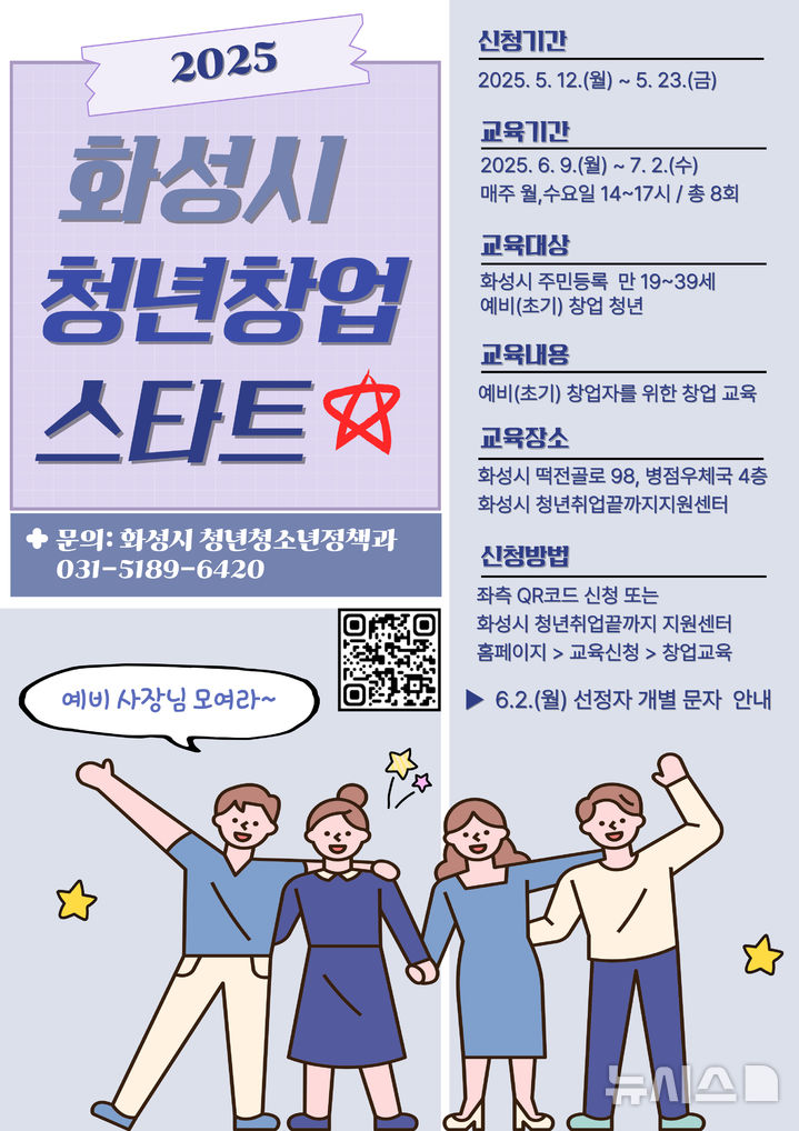 [화성=뉴시스]2025년 화성시 청년창업 스타트 교육생 모집 디지털 홍보자료.(사진=화성시 제공02025.05.08.photo@newsis.com