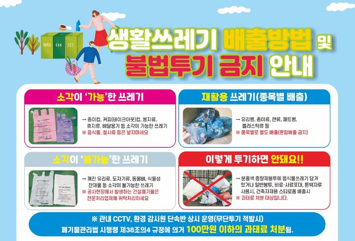 쓰레기 불법투기 금지 안내문 . *재판매 및 DB 금지