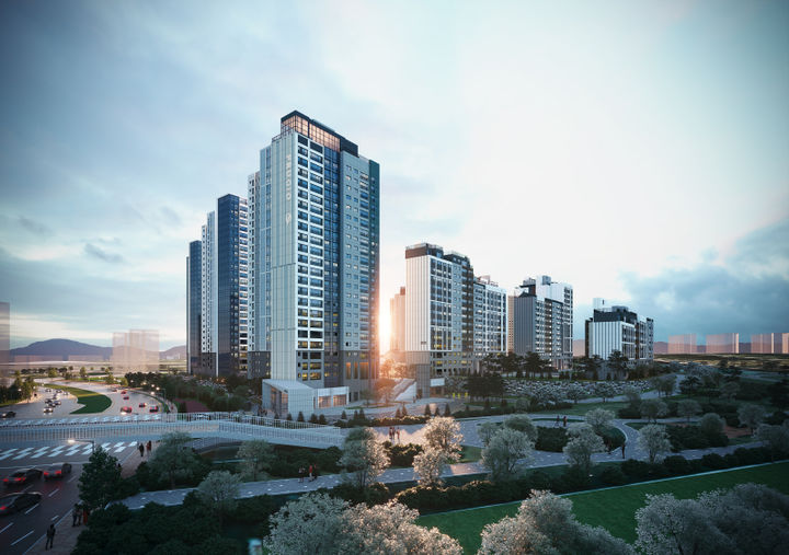 동탄 포레파크 자연&푸르지오 야경투시도. (사진=대우건설 제공) *재판매 및 DB 금지