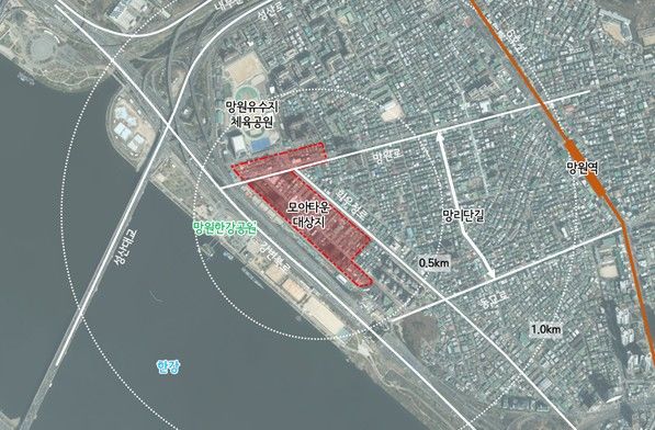 [서울=뉴시스] 마포구 망원동 456번지 일대 모아주택 위치도. 2025.05.09 (사진 제공=서울시) photo@newsis.com *재판매 및 DB 금지