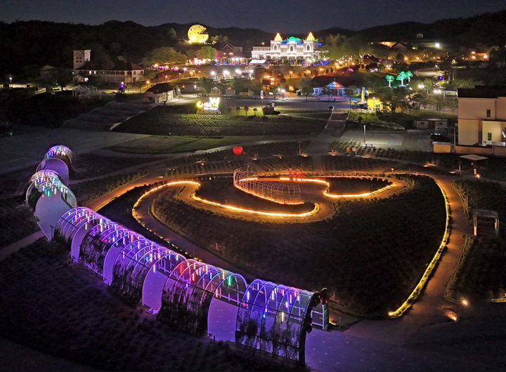 [임실=뉴시스] 2단계 야간경관 조성이 완료된 임실치즈테마파크. *재판매 및 DB 금지