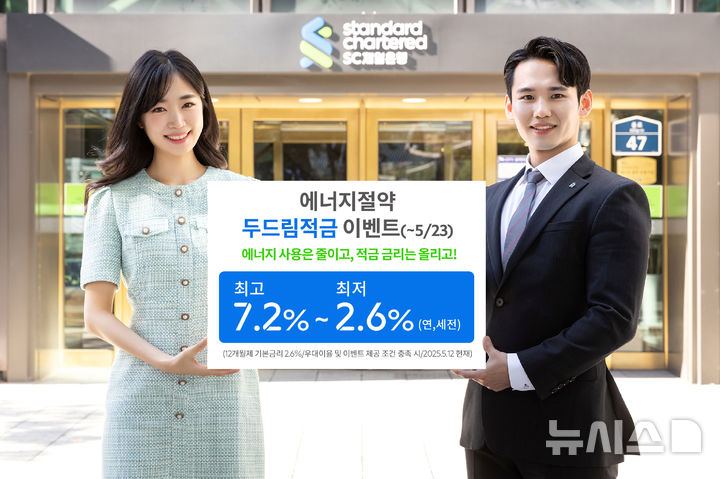 [서울=뉴시스]SC제일은행은 건물 에너지 사용량을 줄이면 '두드림적금' 상품에 최고 연 7.2%의 금리를 적용하는 이벤트를 실시한다고 12일 밝혔다. (사진=SC제일은행 제공). 2025.05.12. photo@newsis.com