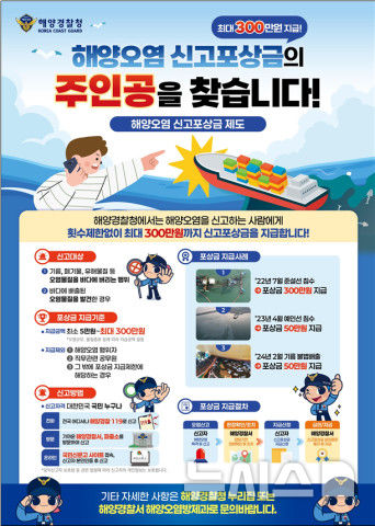 [제주=뉴시스] 제주지방해양경찰청 해양오염 신고 포상금 제도 포스터. (사진=제주지방해양경찰청 제공) 2025.05.12. photo@newsis.com