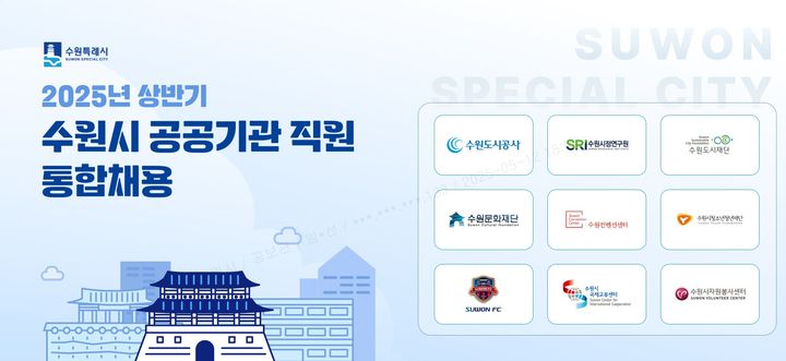 [수원=뉴시스] 수원시 공공기관 통합채용 홈페이지. (사진=수원시 제공) 2025.05.13. photo@newsis.com *재판매 및 DB 금지