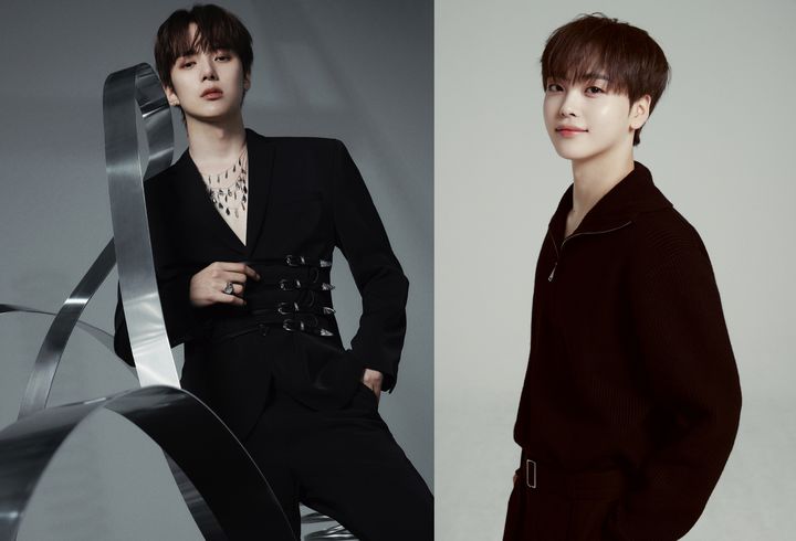 [서울=뉴시스] 그룹 '몬스타엑스' 멤버 민혁(왼쪽)과 그룹 '크래비티' 멤버 형준이 내달 개편을 마치고 돌아오는 MBC M·MBC 에브리원 예능물 '주간아이돌'의 MC로 발탁됐다. (사진=MBC M·MBC 에브리원 '주간아이돌'제공) 2025.05.13. photo@newsis.com *재판매 및 DB 금지