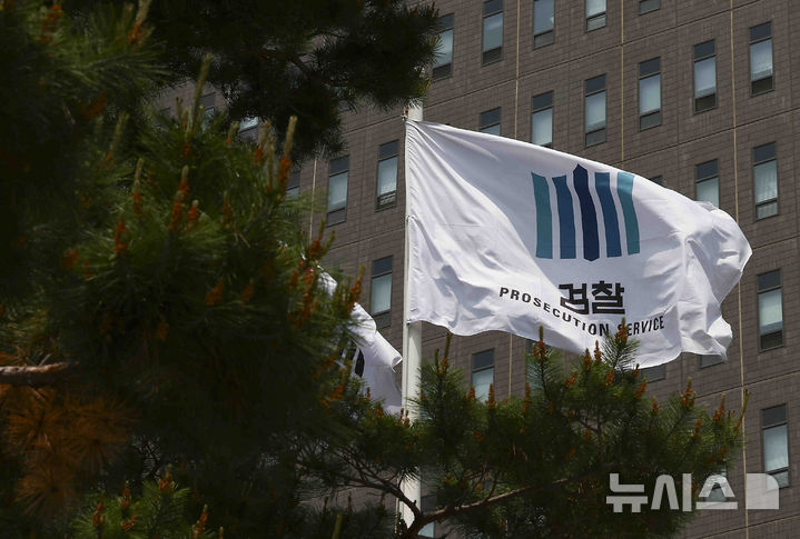 [서울=뉴시스] 김근수 기자 = 13일 서울 서초구 서울중앙지방검찰청에서 깃발이 날리고 있다. 2025.05.13. ks@newsis.com