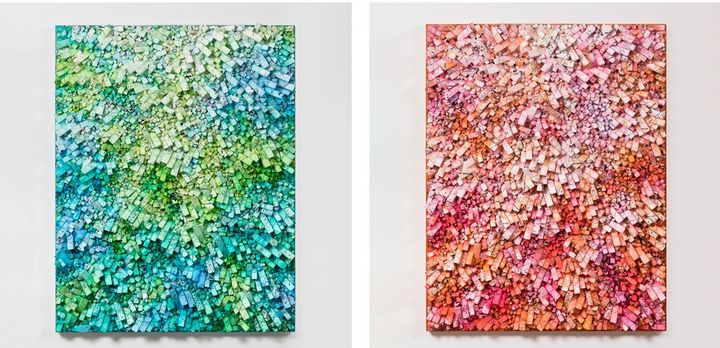 Aggregation 25-AP032, 2025. Mixed Media with Korean Mulberry paper. 117 × 91 cm. Courtesy of the artist and Perrotin. Aggregation 25-AP033, 2025. Mixed Media with Korean Mulberry paper. 117 × 91 cm. Courtesy of the artist and Perrotin. *재판매 및 DB 금지