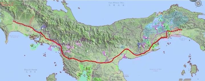[서울=뉴시스] ‘파나마-다비스 철도’ 건설 예정 구간.(출처: 위키피디아) 2025.05.14.&nbsp; *재판매 및 DB 금지