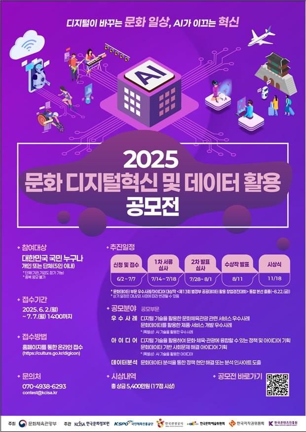 문체부, '문화 디지털혁신·데이터 활용' 공모전…"총 5400만원 수여"