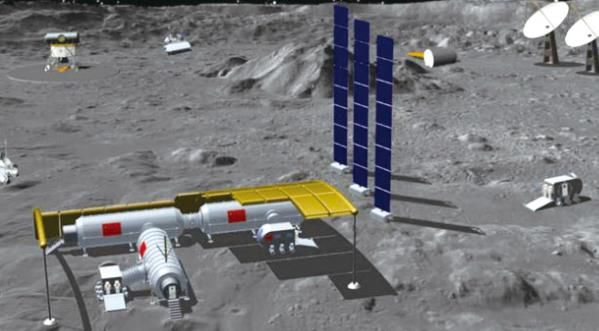 [서울=뉴시스]중국과 러시아가 달에 원자력발전소(원전)를 건설하는 계획과 관련해 최근 양해각서(MOU)를 체결했다. 달 원전 가상도. <사진출처: 바이두> 2025.05.14