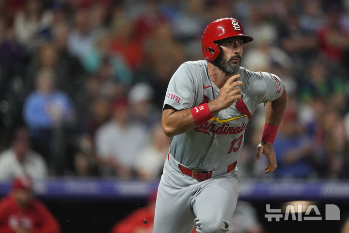 [덴버=AP/뉴시스] 지난해 세인트루이스 카디널스에서 뛰었던 맷 카펜터. 2024.09.25