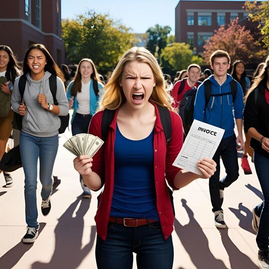 [서울=뉴시스] 미국 노스이스턴 대학교에 다니는 엘라 스테이플턴은 교수가 인공지능(AI)을 활용해 강의 준비를 한 사실을 알고 환불을 요구했다. (사진=오픈 AI 생성) 2025.05.15 *재판매 및 DB 금지