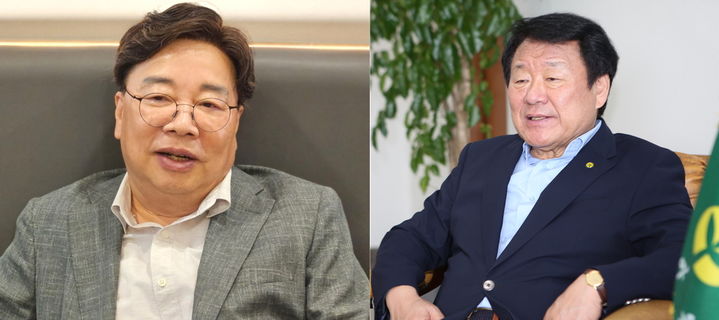 [대전=뉴시스]왼쪽부터 권선택, 염홍철 전 대전시장. (사진= 뉴시스DB) *재판매 및 DB 금지