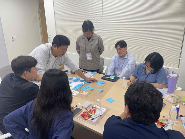 [밀양=뉴시스] 청년정책협의체 워크숍 참여자들이 분과별 토론을 하고 있다. (사진=밀양시 제공) 2025.05.16. photo@newsis.com *재판매 및 DB 금지